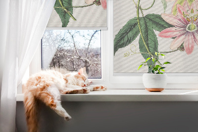 Fensterrollo ohne bohren Pinke Blume