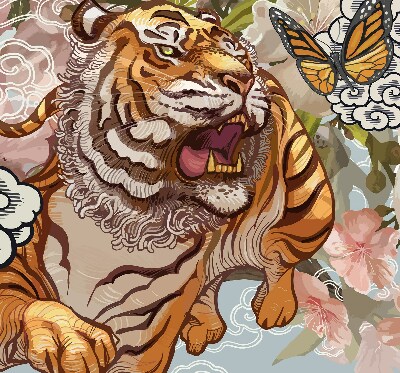 Rollo Tiger in Blumen