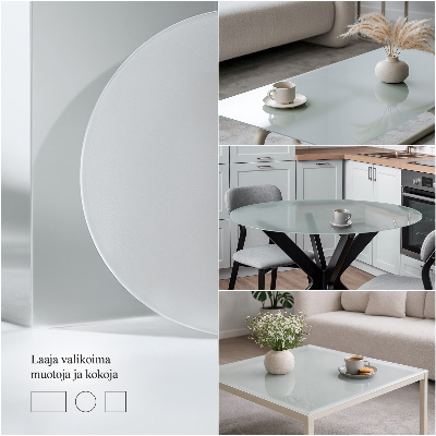 Runde halbtransparente Glastischplatte