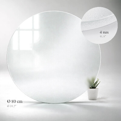 Runde halbtransparente Glastischplatte