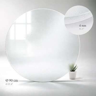 Runde halbtransparente Glastischplatte