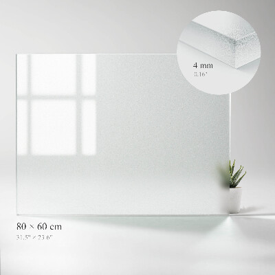 Glas für Tischplatte in rechteckiger, halbtransparenter Ausführung