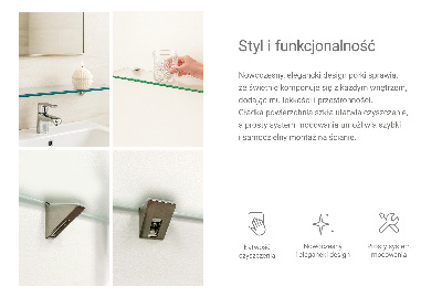 Halbtransparente Badablage aus Glas