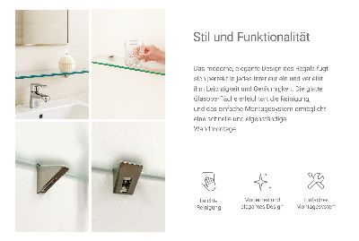 Halbtransparente Badablage aus Glas