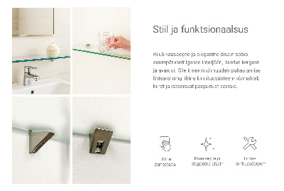 Halbtransparente Badablage aus Glas