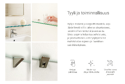 Halbtransparente Badablage aus Glas