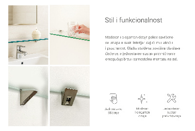 Halbtransparente Badablage aus Glas