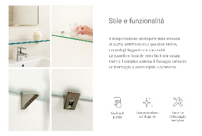 Halbtransparente Badablage aus Glas