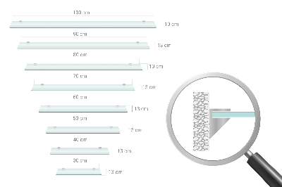 Halbtransparente Badablage aus Glas