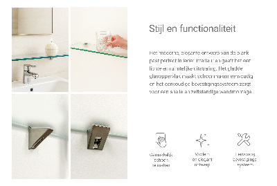 Halbtransparente Badablage aus Glas