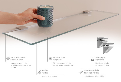 Halbtransparente Badablage aus Glas