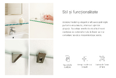 Halbtransparente Badablage aus Glas