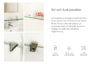 Halbtransparente Badablage aus Glas