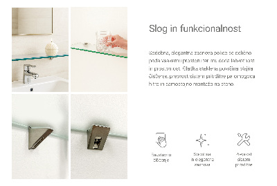 Halbtransparente Badablage aus Glas