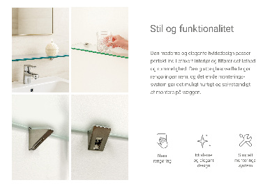 Halbtransparente Badablage aus Glas