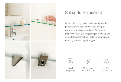 Halbtransparente Badablage aus Glas