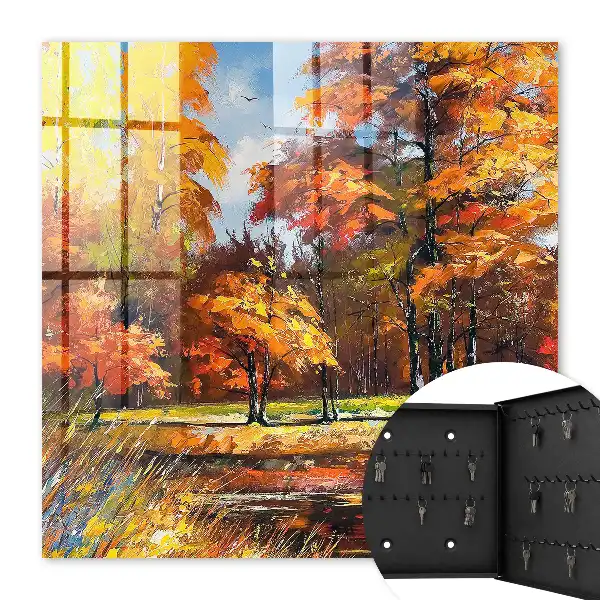 Herbstlandschaft spiegelt sich im Wasser