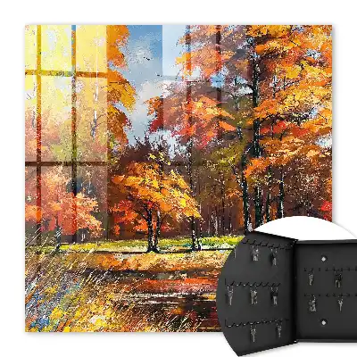 Herbstlandschaft spiegelt sich im Wasser