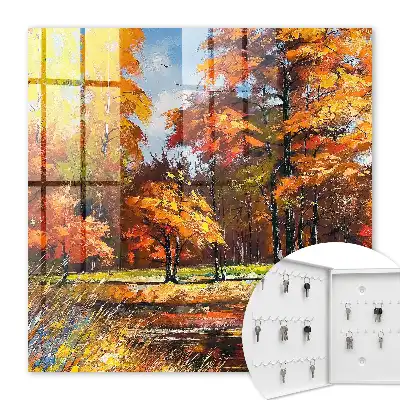 Herbstlandschaft spiegelt sich im Wasser