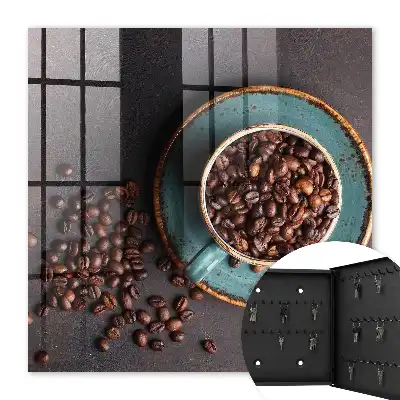 Kaffeebohnen türkisfarbener Teller
