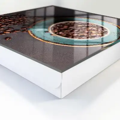 Kaffeebohnen türkisfarbener Teller