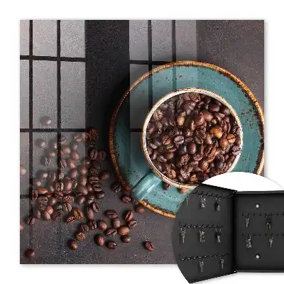 Kaffeebohnen türkisfarbener Teller