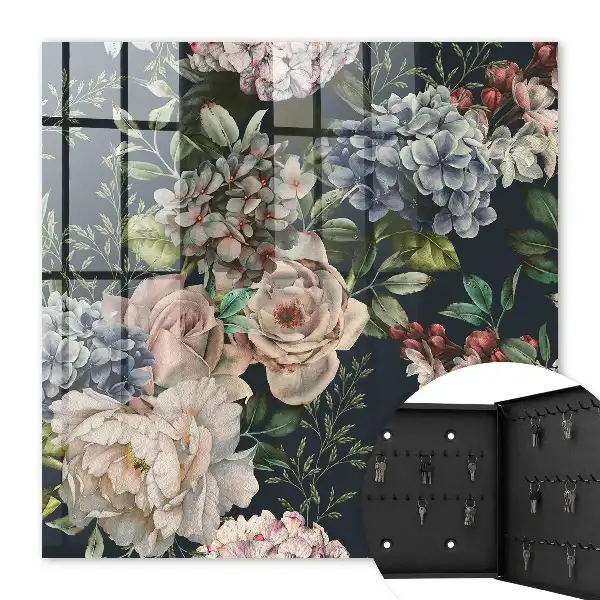 Blumenmuster auf dunklem Hintergrund