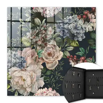 Blumenmuster auf dunklem Hintergrund