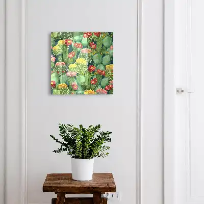 Farbenfroher Garten vor dunklem Hintergrund