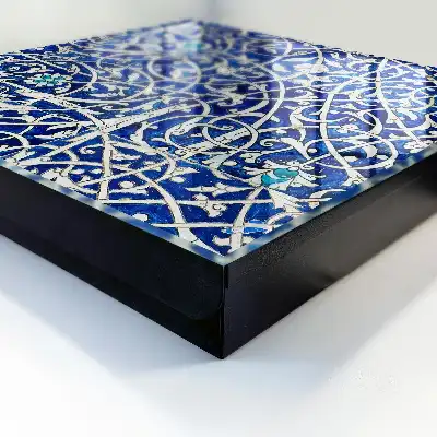 Blaues Arabeskenmuster