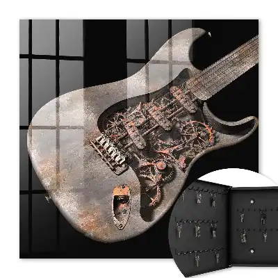 Mechanische Gitarre mit Zahnrädern und Getriebe