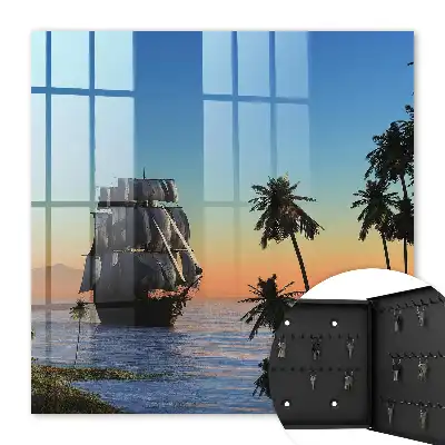 Meer, Segelschiff, Sonne, Palme