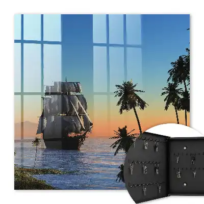 Meer, Segelschiff, Sonne, Palme