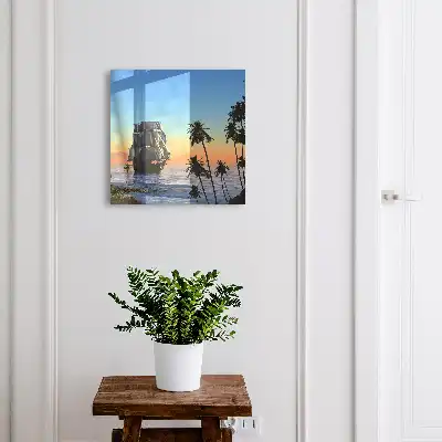 Meer, Segelschiff, Sonne, Palme