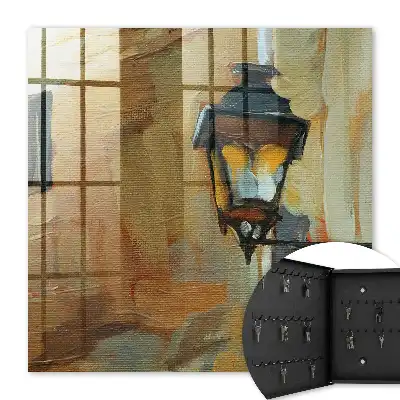 Retro-Lampe mit warmem Hintergrund