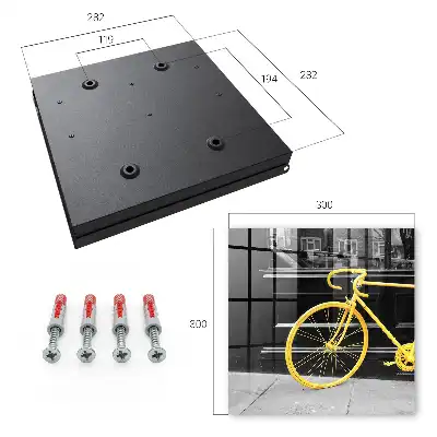 Gelbes Fahrrad vor schwarz-weißem Hintergrund