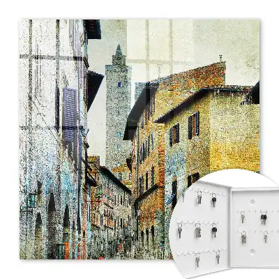 Mediterrane Straße aus Ziegeln und Stein