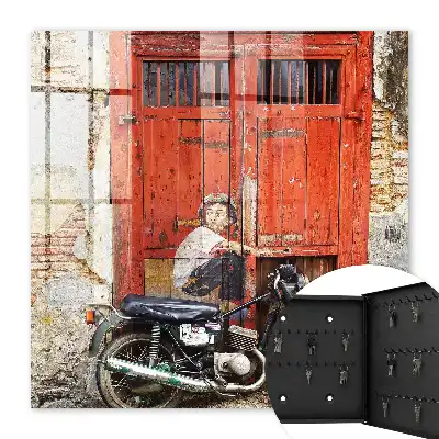 Straßenkunst mit einem Motorradgemälde