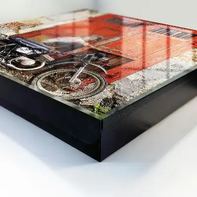 Straßenkunst mit einem Motorradgemälde