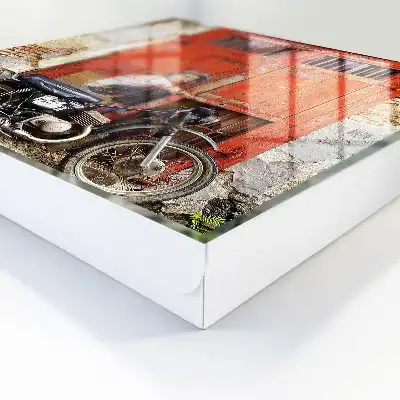 Straßenkunst mit einem Motorradgemälde
