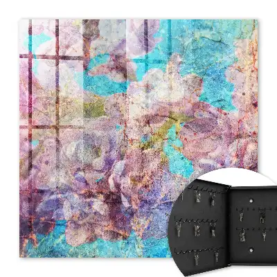Bunte Blumen vor blauem Hintergrund