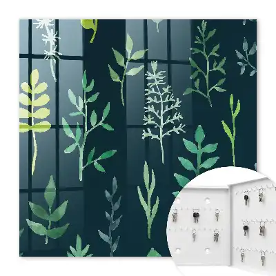 Aquarellblätter auf dunklem Hintergrund