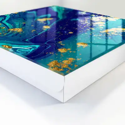 Farbenfrohe Abstraktion in Türkis und Marineblau