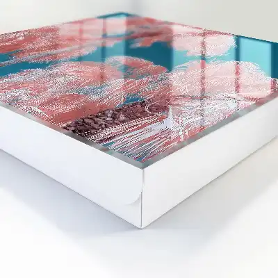 Tropische Komposition mit blauem Hintergrund