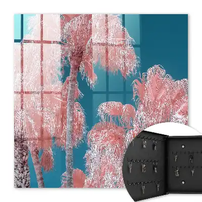 Tropische Komposition mit blauem Hintergrund