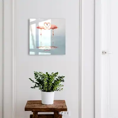Flamingos lieben am Wasser