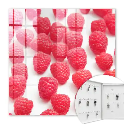 Rosa Himbeeren vor hellem Hintergrund