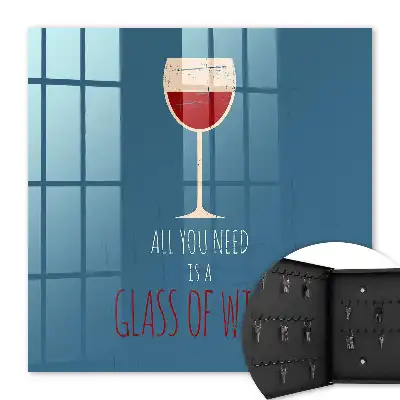 Glas Wein mit inspirierender Inschrift