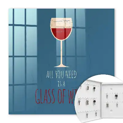 Glas Wein mit inspirierender Inschrift