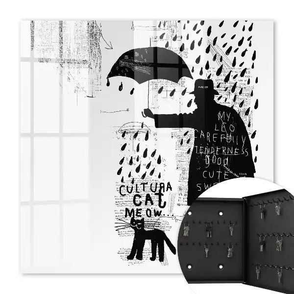 Schwarze Silhouette mit geheimnisvollen Inschriften